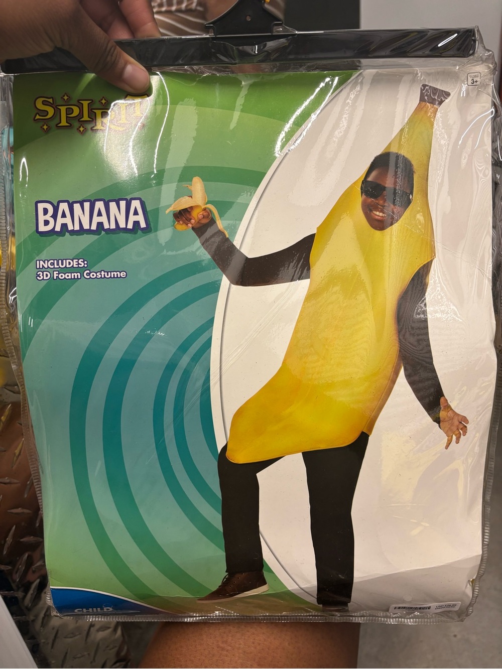 Spirit Halloween Boys Kids Yellow Banana Costume Pull Over Foam
